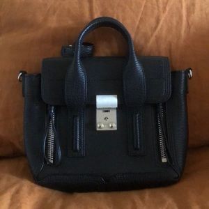 3.1 Phillip Lim Pashli Mini Satchel (in Black Textured Leather/Nickel Finish)